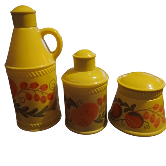 Avon Other - Vintage 1970s Avon Yellow Ceramic Canister Set